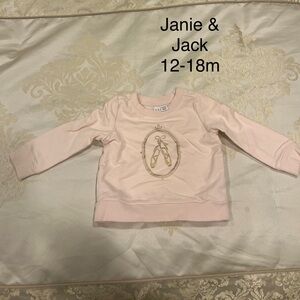 Janie and Jack Light Pink Ballet Sweatshirt 12-18m Excellent used condition